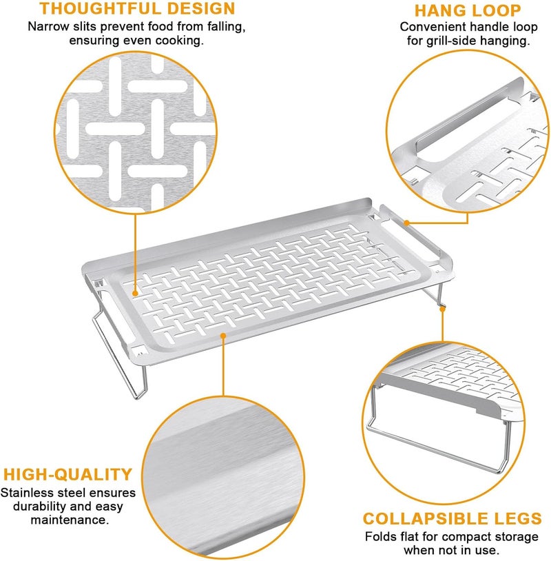 BBQ Future Griddle Warming Rack for Weber Slate 36 30 28 Inch Rust-Resistant Griddle, Stainless Steel Grill Warming Rack for Blackstone 17 22 28 36 Inch Charbroil Camp Chef and Most Flattop Griddle Accessories - Image 5